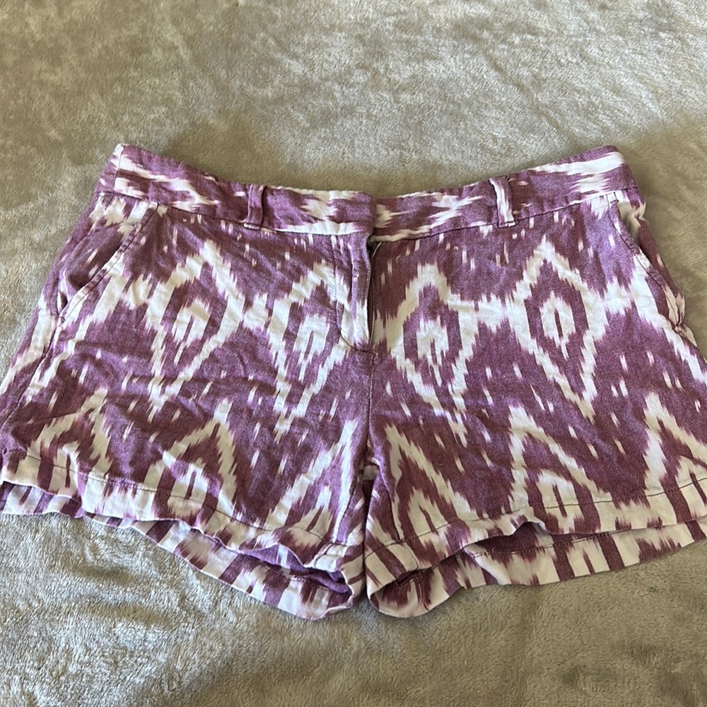 Loft purple and white shorts